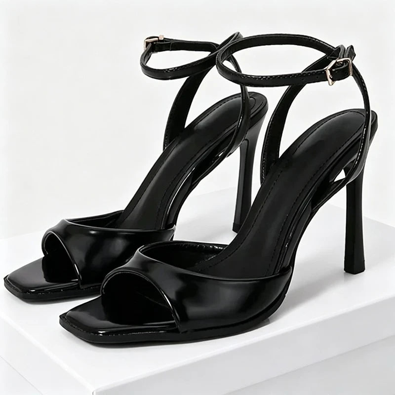 Ankle Strap High Heels Square