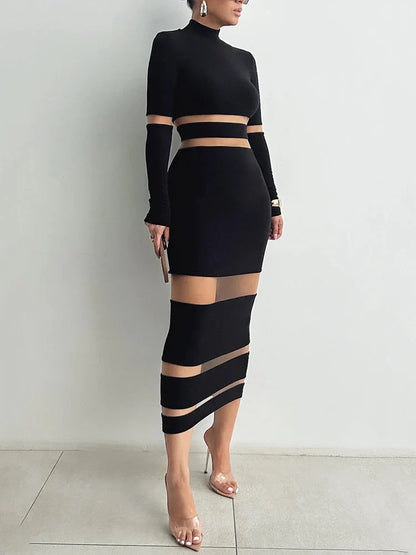 Mozision Patchwork Bodycon Dress