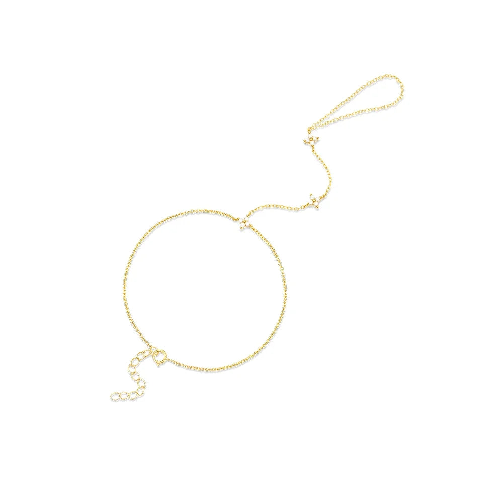 Zircon Silver Charm Bracelet