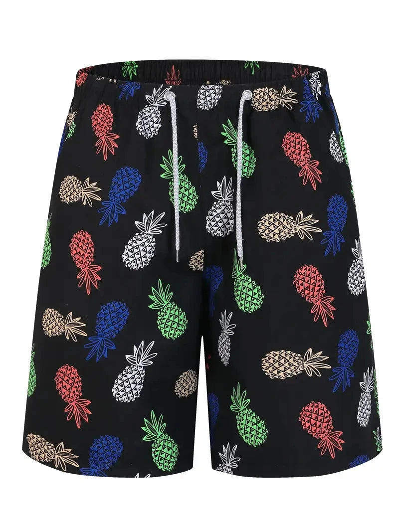 Pineapple 3D Print Swim Trunks