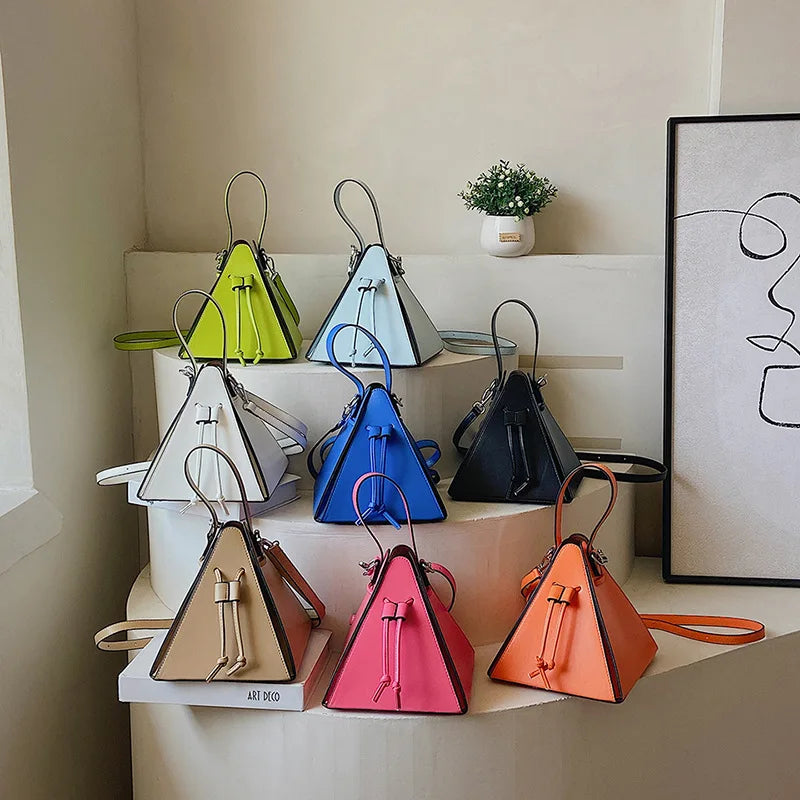 Luxury Leather Triangle Shoulder Bag