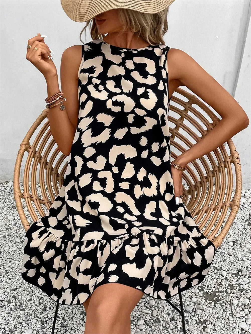 Summer Leopard Mini Dress