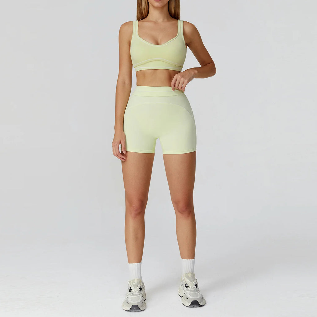 Knit Construction Sleeveless True-To-Size Fit Two-Piece Yoga Set