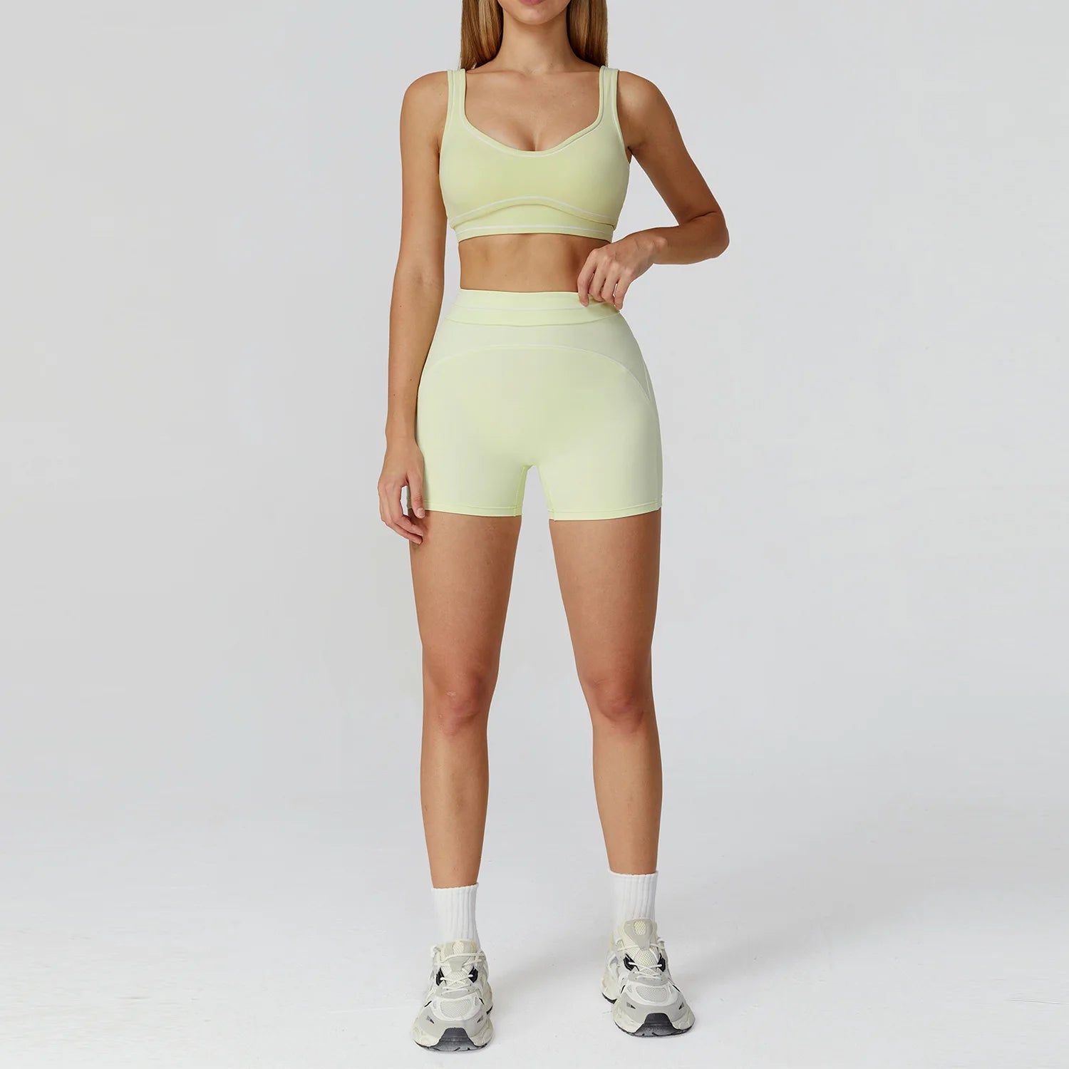 Knit Construction Sleeveless True-To-Size Fit Two-Piece Yoga Set