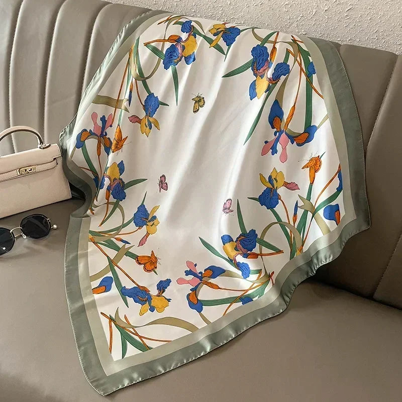 Luxury Print Silk Square Scarf
