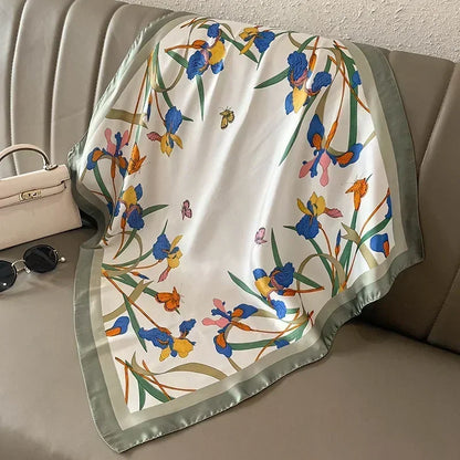 Luxury Print Silk Square Scarf