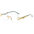 Retro Hexagon Rimless Sunglasses