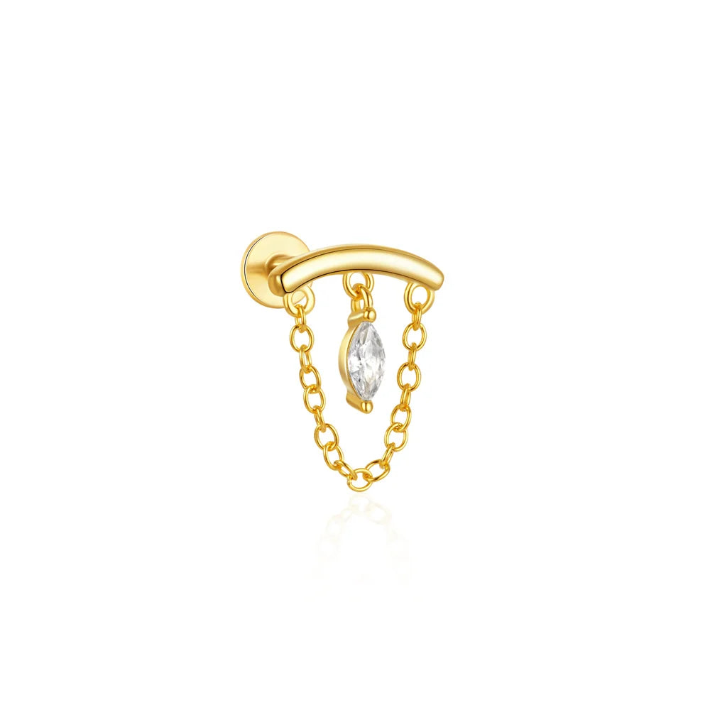 Geometric Pearl Zircon Studs
