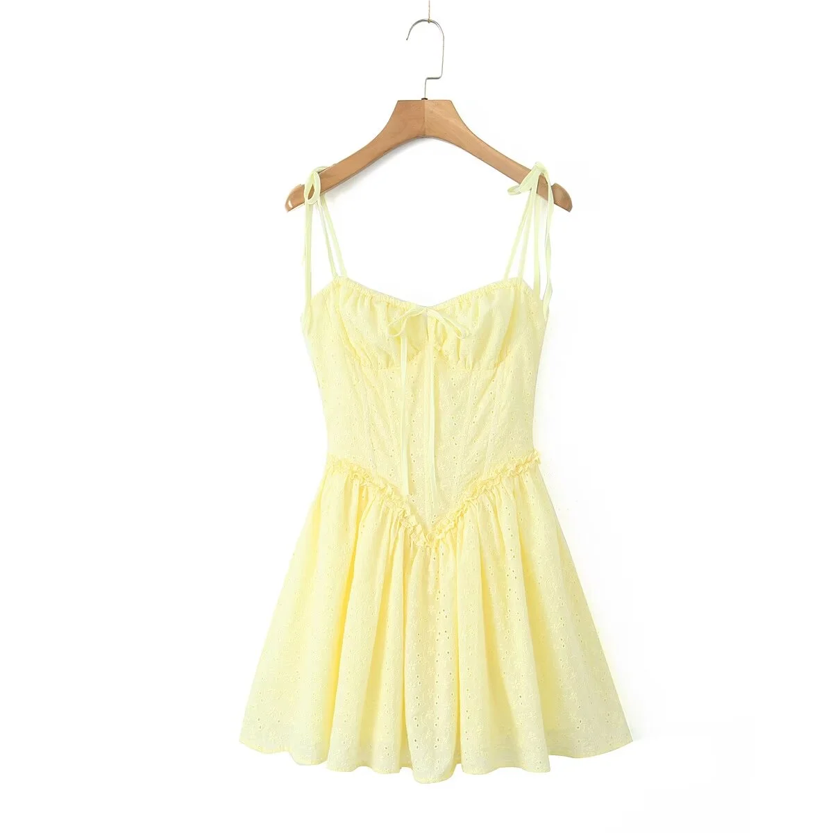White Lace Embroidered Mini Dress