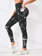Printed Welt-Pocket Ankle Yoga Pants