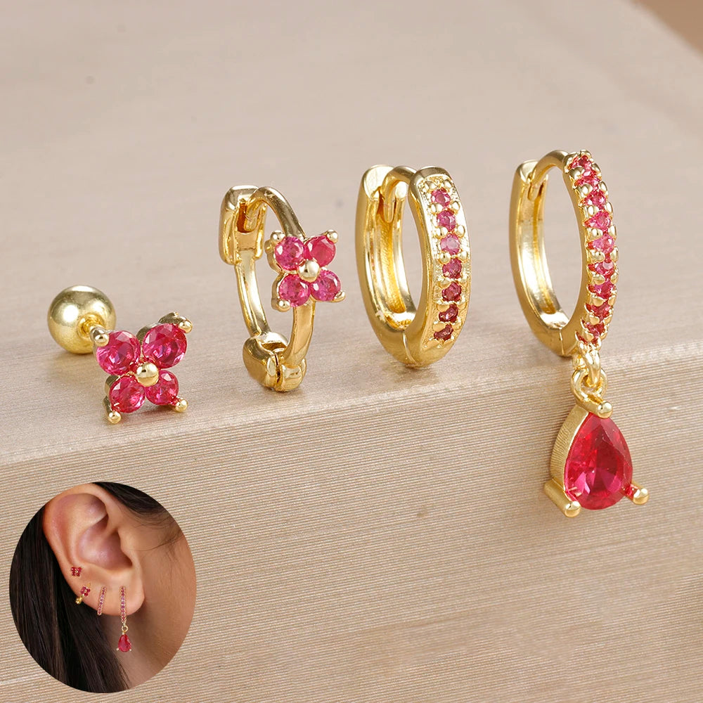 Zircon Water Drop Hoops