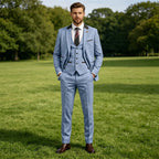 Linen Three-Piece Notch-Lapel Suit
