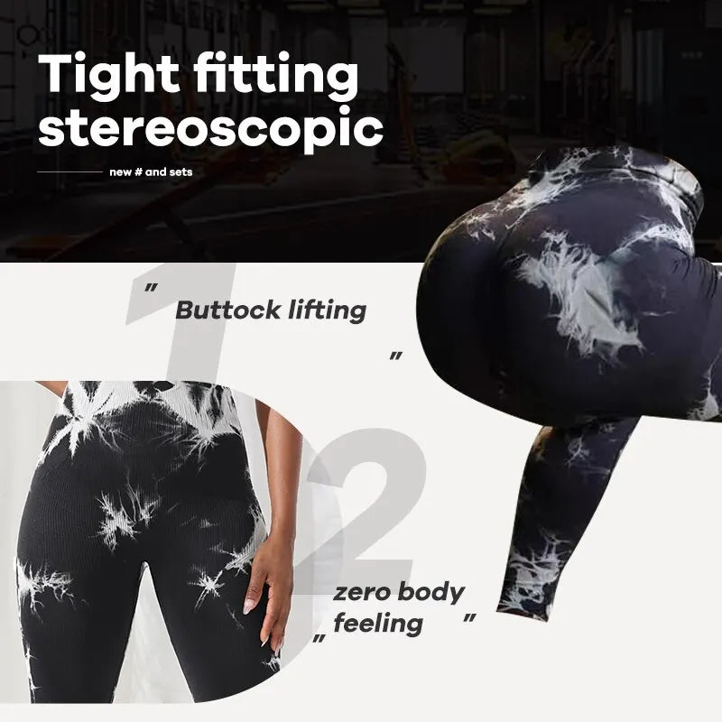 Tie-Dye Seamless Scrunch Yoga Leggings