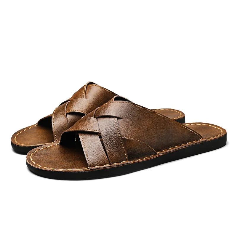 Handmade Leather Beach Slippers