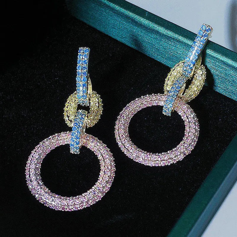 Crystal Leaf Drop Earrings