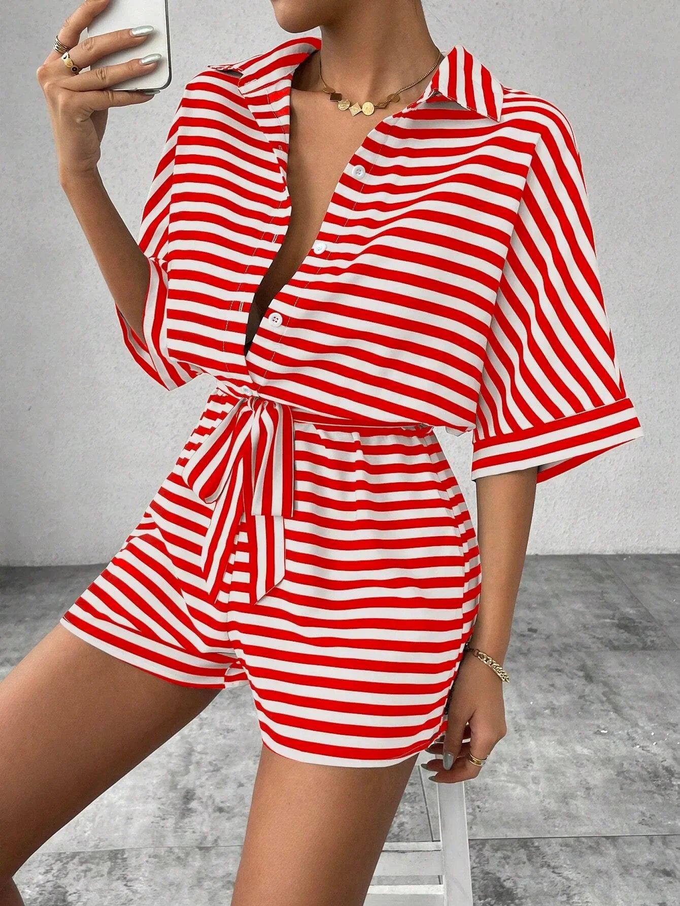 Women’s Summer Casual Striped Set