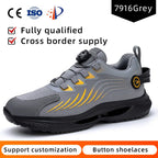 MJYTHF Rotating-Button Steel-Toe Boots
