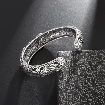 Retro Punk Koi Fish Engraved Bracelet