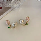 Pearl Tulip Stud Earrings