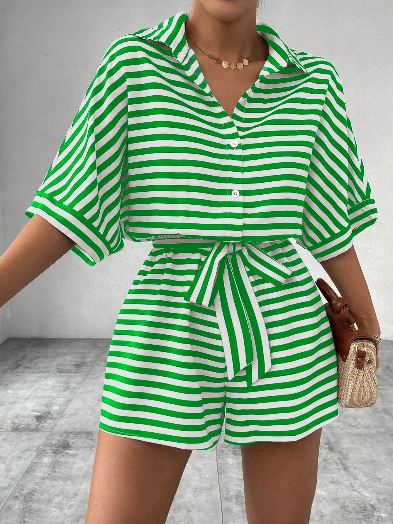 Women’s Summer Casual Striped Set