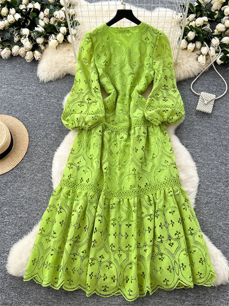 SINGREINY French Vacation Lace Hollow