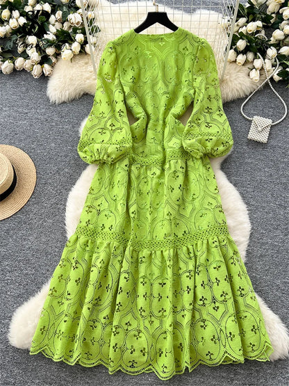 SINGREINY French Vacation Lace Hollow