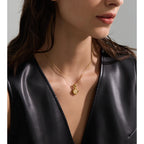 Gold Stone Pendant Necklace