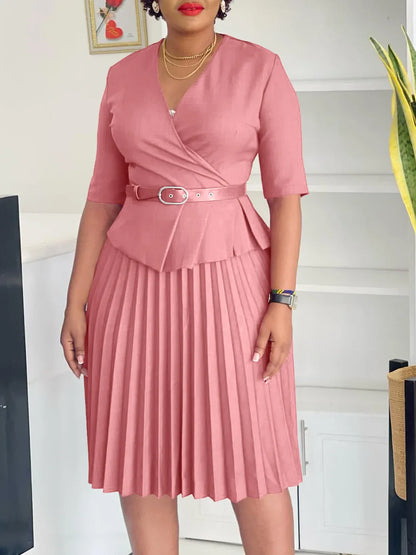 Plus Size Pleated Dress