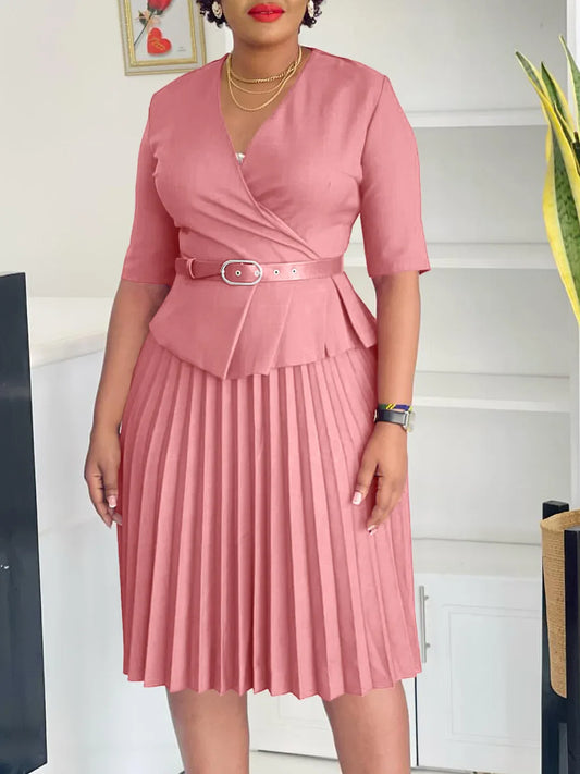 Plus Size Pleated Dress