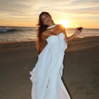 High-Slit Ruffled Halter Dress