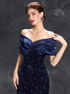 Sequin Velvet Fishtail Gown