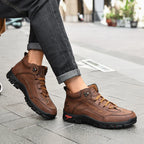 High-Top Round-Toe Lace-Up Boots