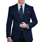 Herringbone Tweed Single-Breasted Blazer