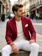 Linen Slim Single-Breasted Casual Blazer
