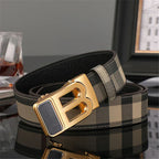 Wide leather canvas belt