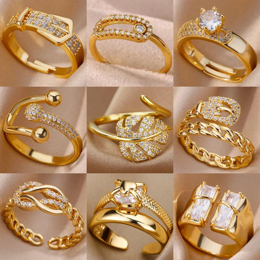 Gold Plated Crystal Ring