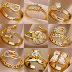 Gold Plated Crystal Ring