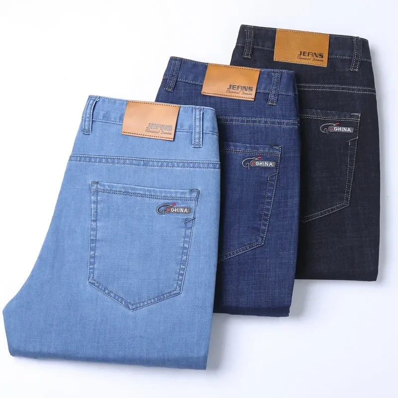 Ice Silk Stretch Straight Jeans
