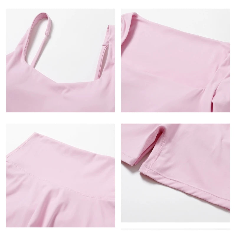 Nylon Solid Long Sleeve Two-Piece Yoga Set