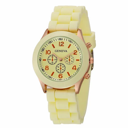Female Quartz Silicone Strap Watch