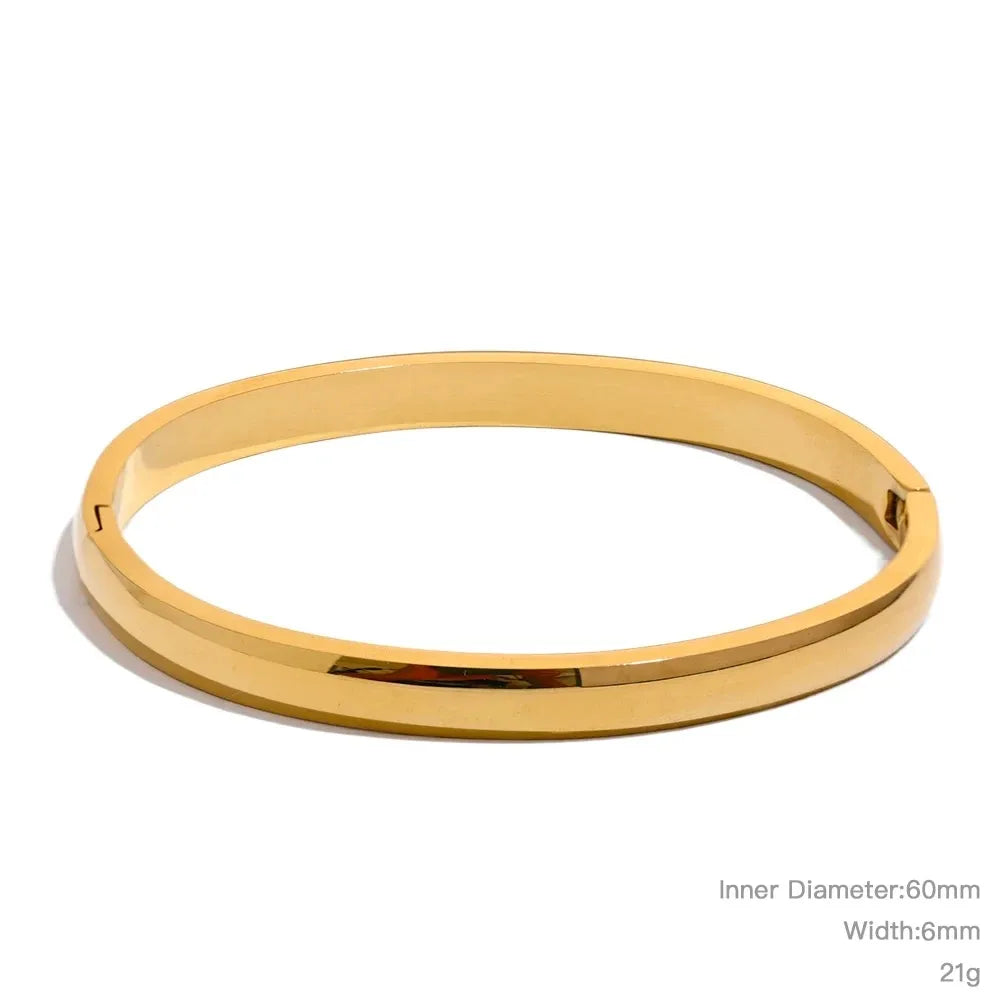 Geometric Gold Bangle Bracelet