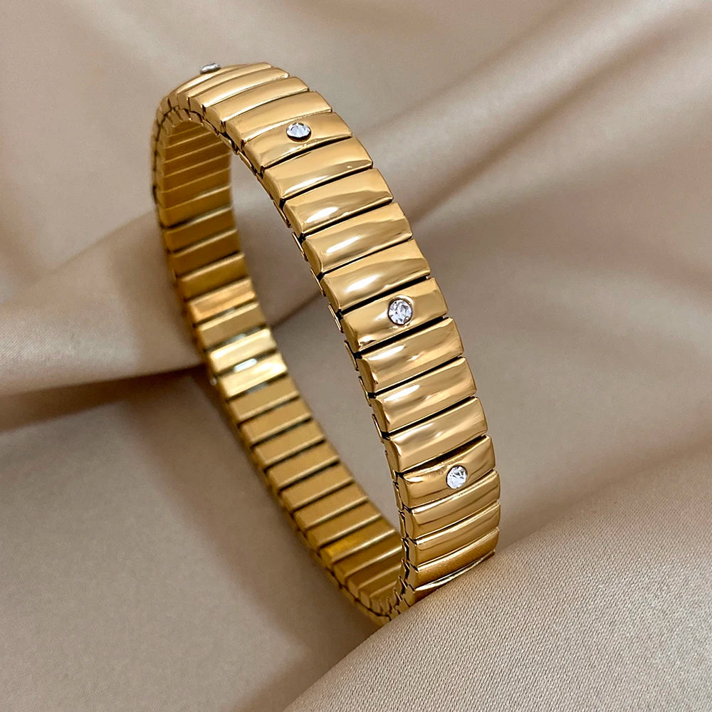Vintage Heart Star Bangle Bracelet