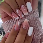 Mid-length French False Nails Leopard