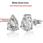 Pear Cut Moissanite Stud Earrings
