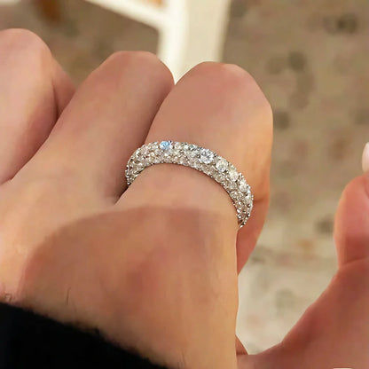 Three-Row Moissanite Wedding Band