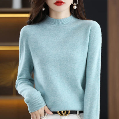 Merino Wool Mock Neck Sweater