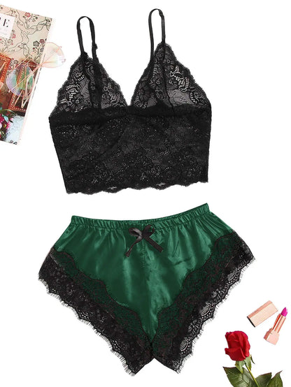 Women's Lace 2-Piece Pajama Set