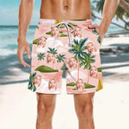 Palm Leaf 3D Print Swim Trunks