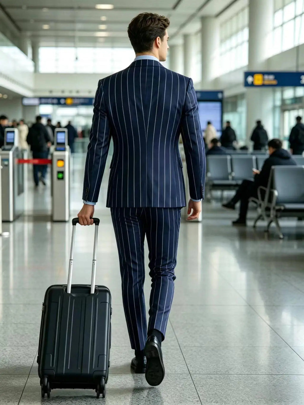 Pinstripe Double-Breasted Slim Tuxedo