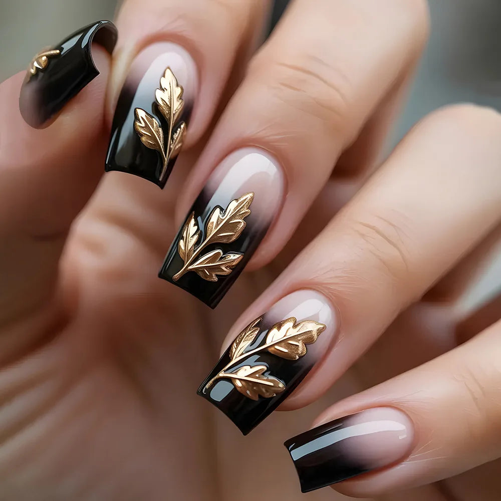 Gothic False Nails Dark Red